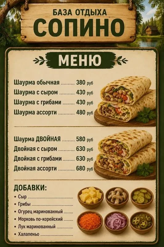 Меню кафе Сопино, фото 2