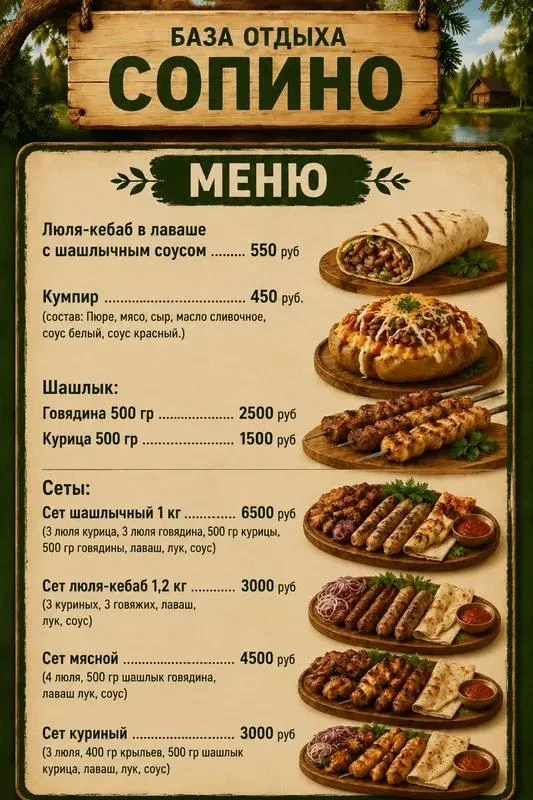 Меню кафе Сопино, фото 3